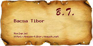 Bacsa Tibor névjegykártya